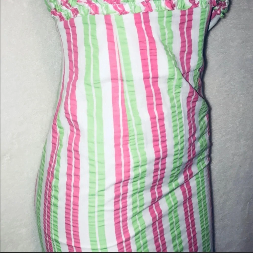 LILLY PULITZER Strapless Franco Seersucker Dress size 0 - Picture 7 of 8